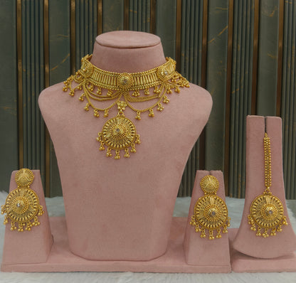 Gold White Polki Choker Kirtika Jewellery Polki Set