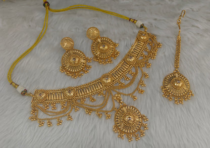 Gold White Polki Choker Kirtika Jewellery Polki Set