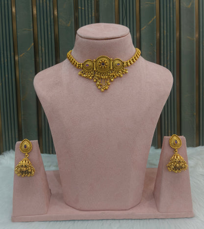 Gold Polki Ruby Choker Kirtika Jewellery Polki Set