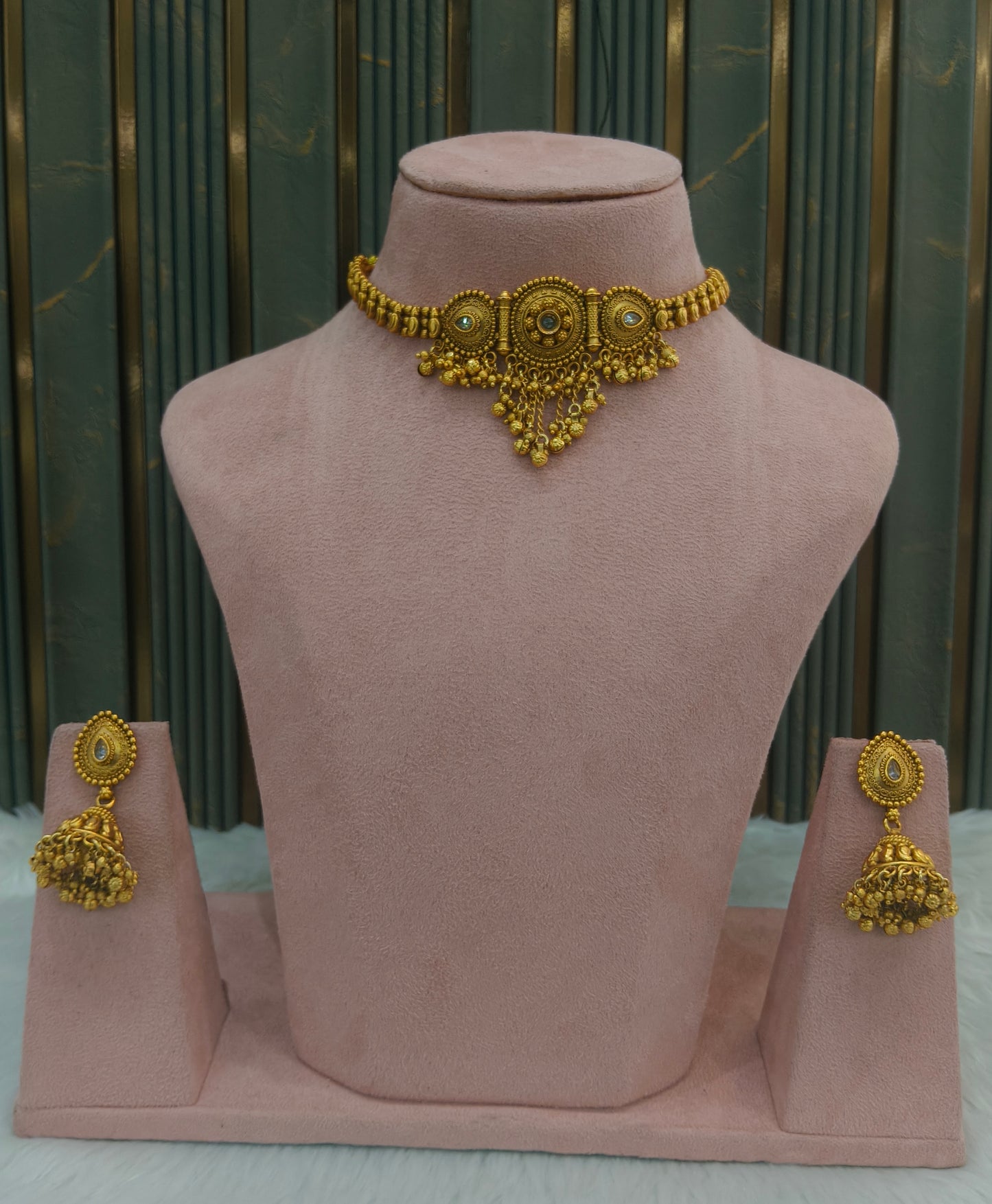 Gold Polki Choker Kirtika Jewellery Polki Set