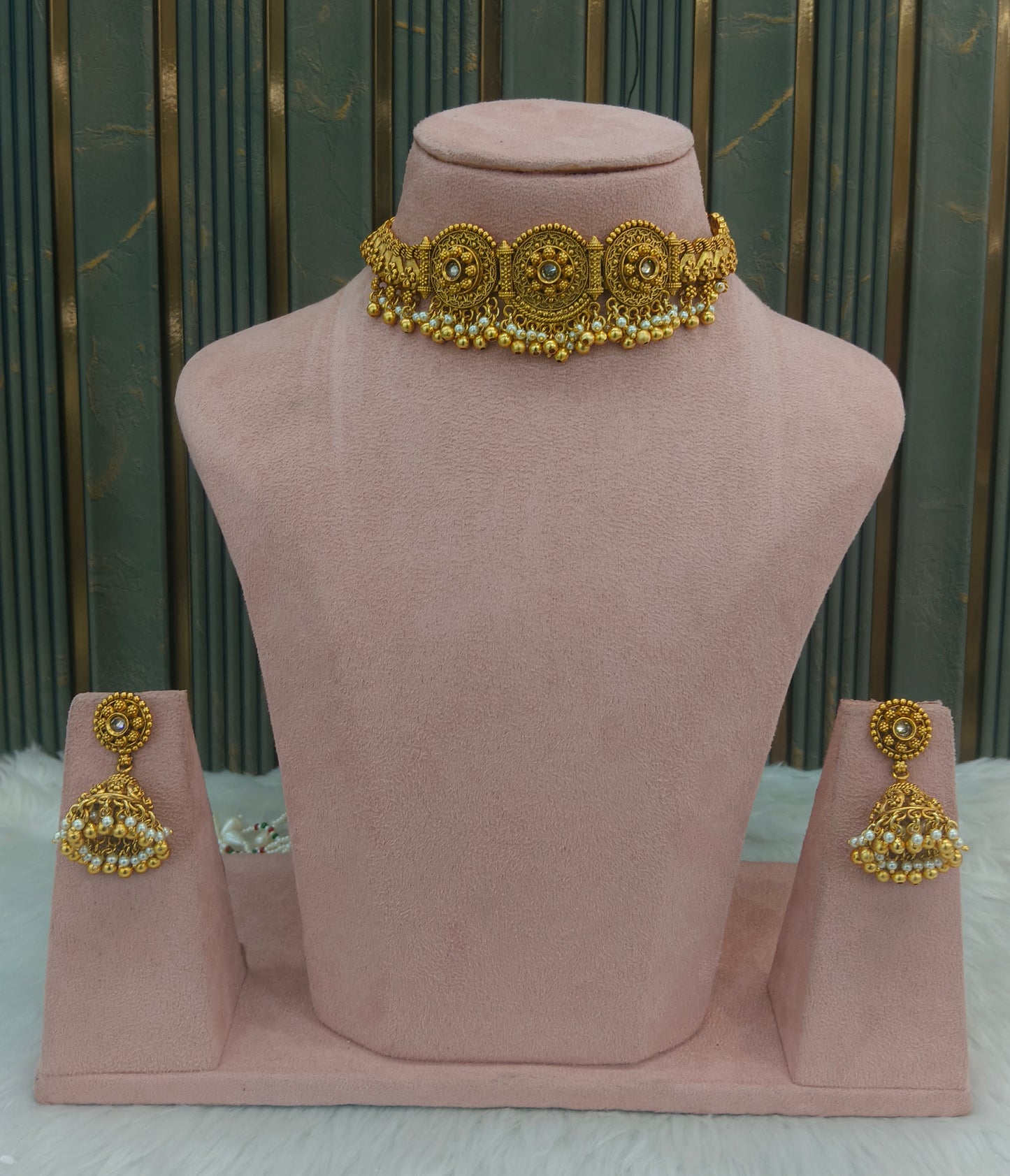 Gold Polki Choker Kirtika Jewellery Polki Set