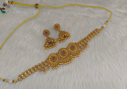 Gold Polki Ruby Choker Kirtika Jewellery Polki Set
