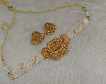 Gold Polki Ruby Choker Kirtika Jewellery Polki Set