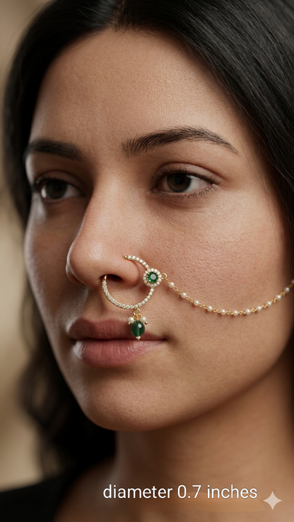 Nose ring bridal nathini for non pierced nose