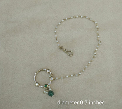 Nose ring bridal nathini for non pierced nose