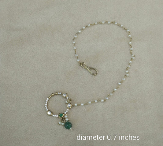 Nose ring bridal nathini for non pierced nose