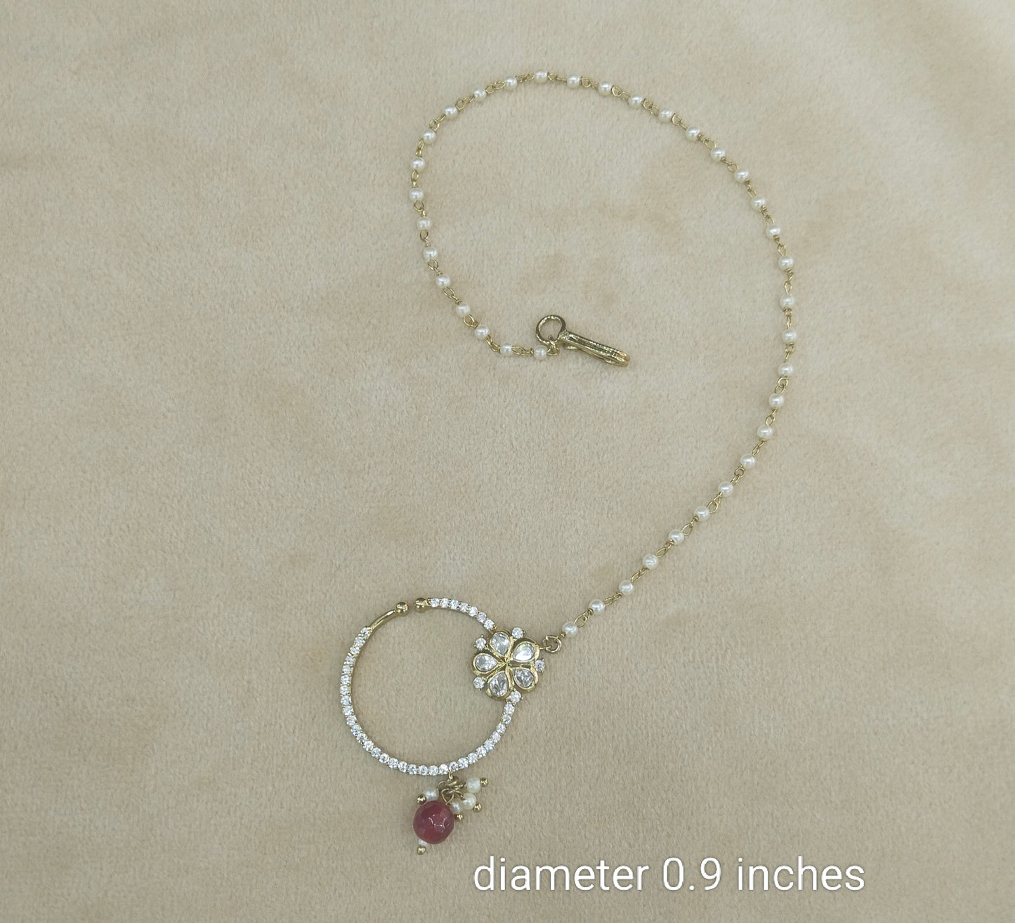 Nose ring bridal nathini for non pierced nose