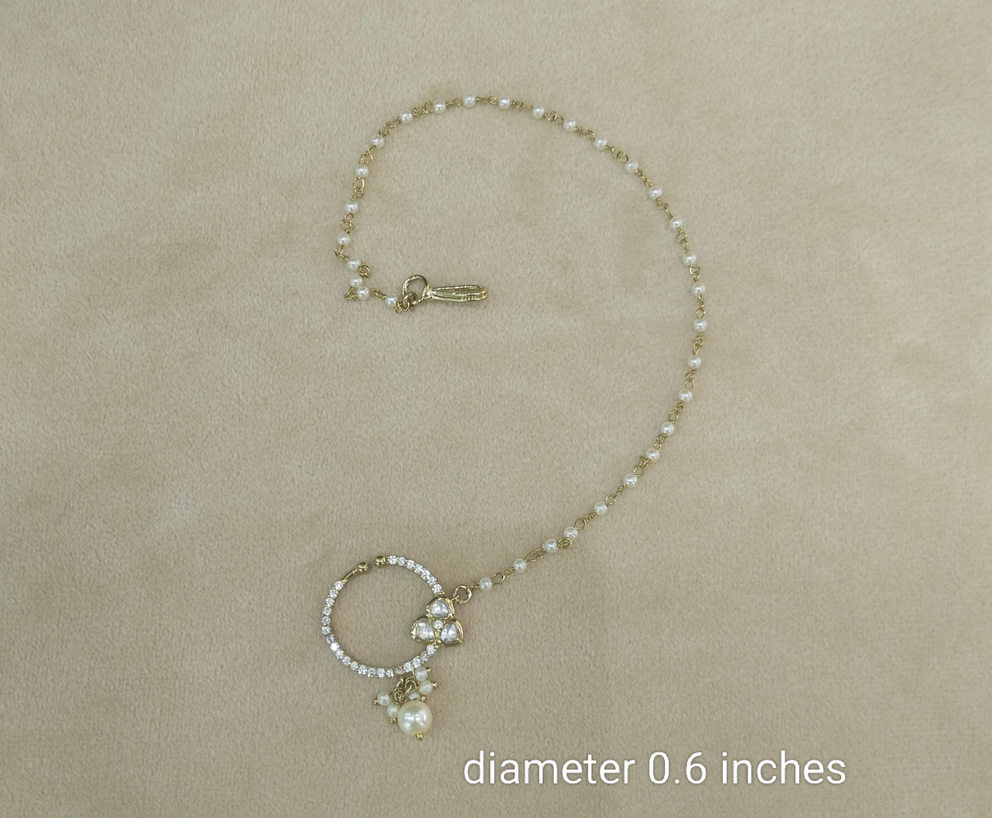 Nose ring bridal nathini for non pierced nose