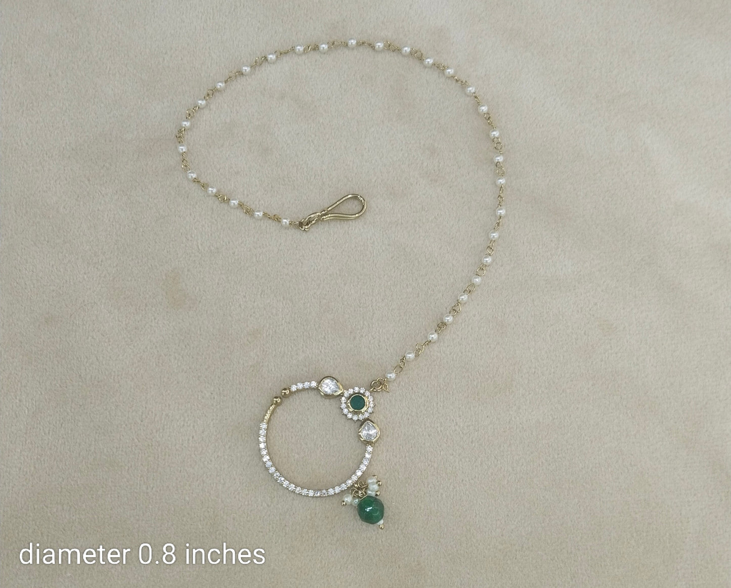 Nose ring bridal nathini for non pierced nose