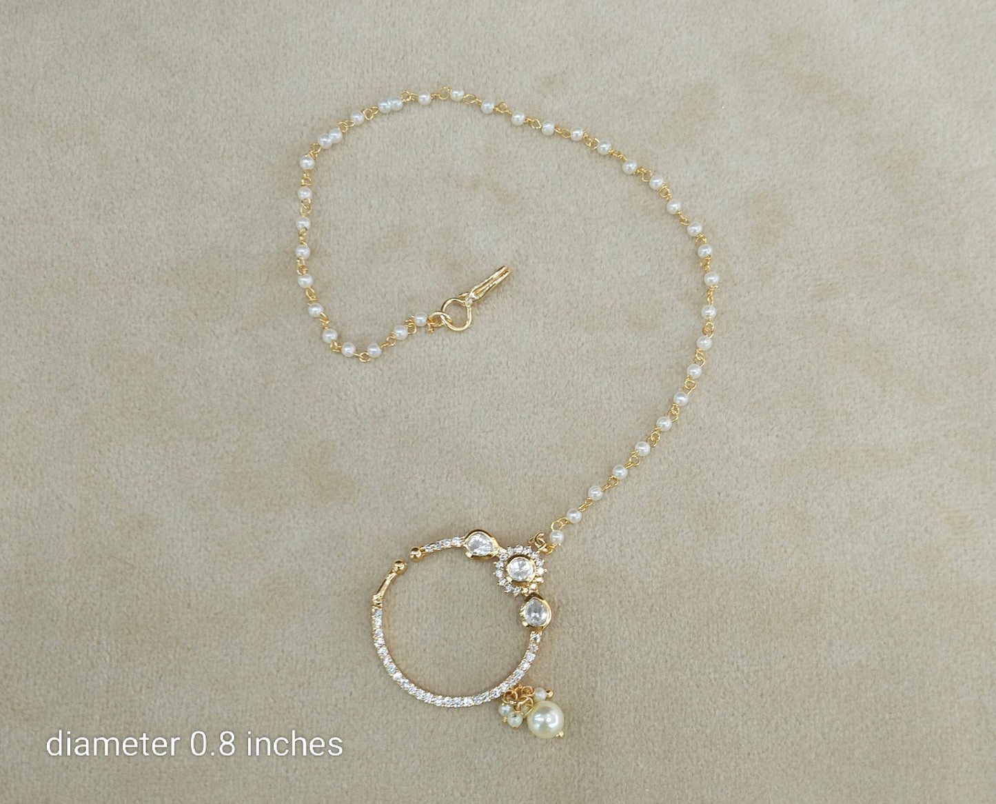 Nose ring bridal nathini for non pierced nose