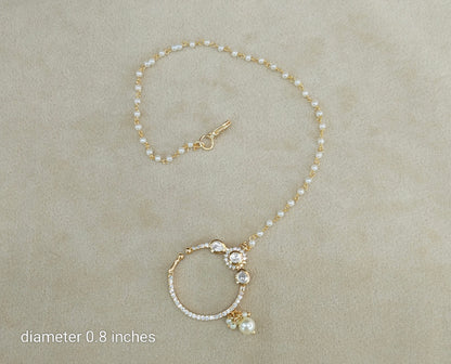 Nose ring bridal nathini for non pierced nose