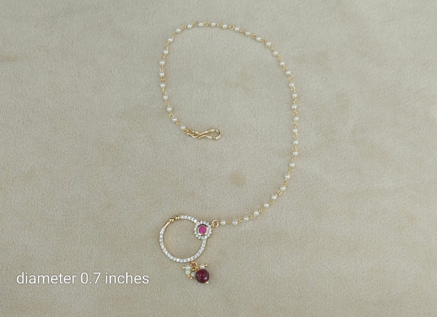 Nose ring bridal nathini for non pierced nose