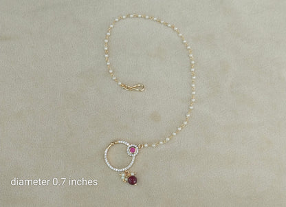 Nose ring bridal nathini for non pierced nose