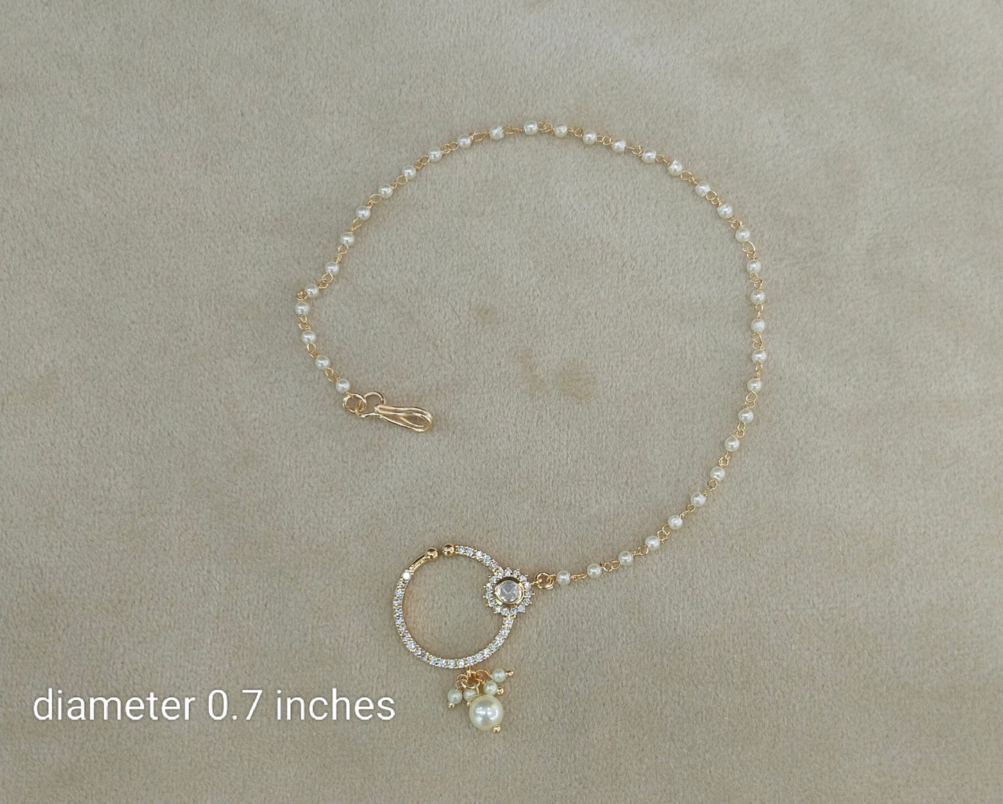 Nose ring bridal nathini for non pierced nose