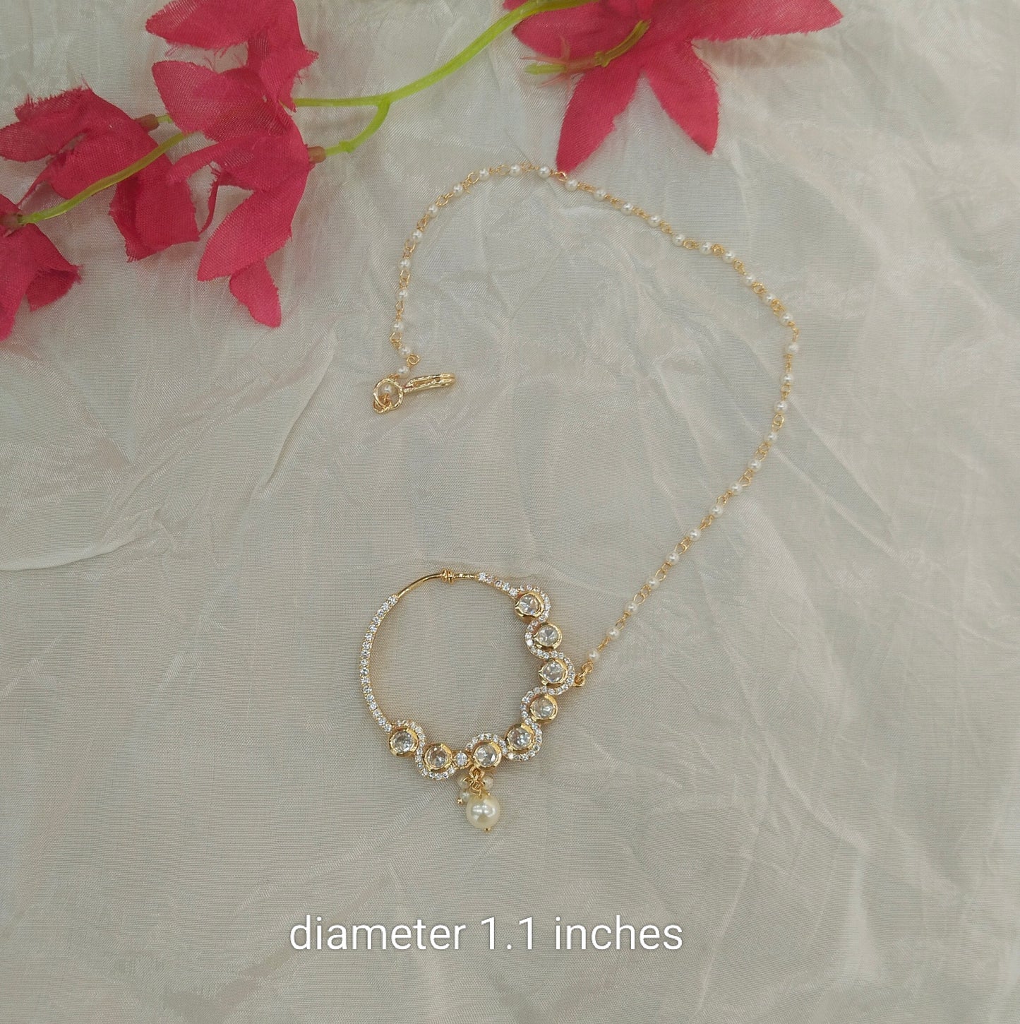 Nose ring bridal nathini for non pierced nose