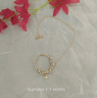 Nose ring bridal nathini for non pierced nose