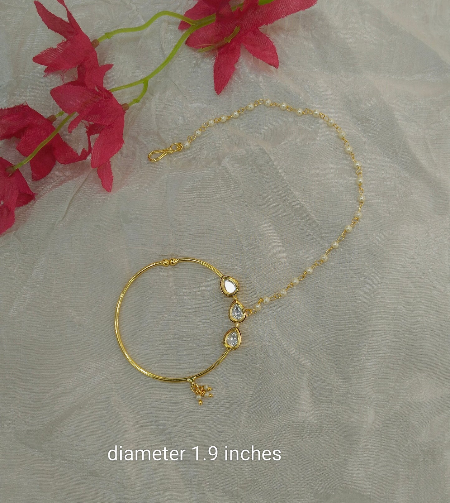 Nose ring bridal nathini for non pierced nose