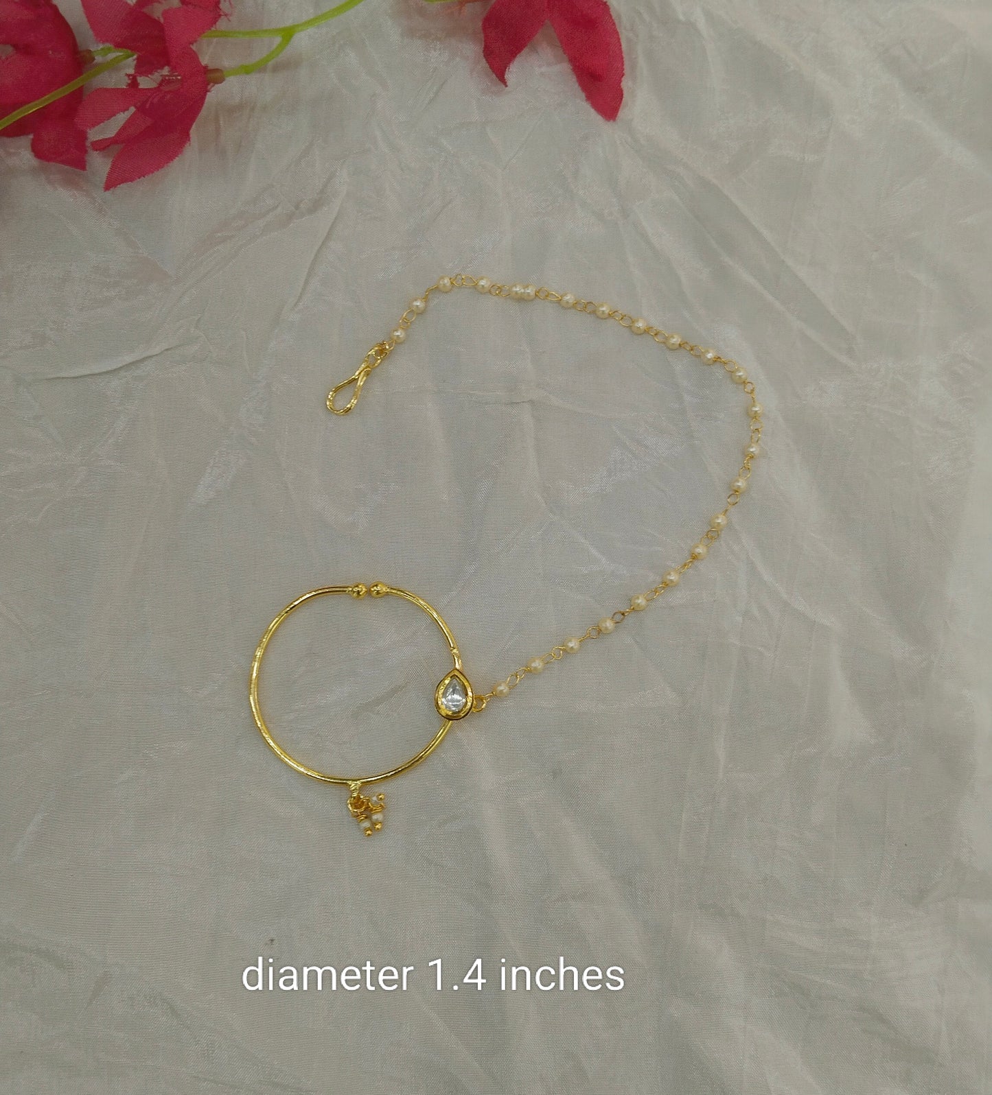 Nose ring bridal nathini for non pierced nose