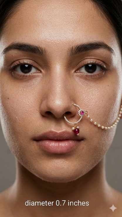 Nose ring bridal nathini for non pierced nose