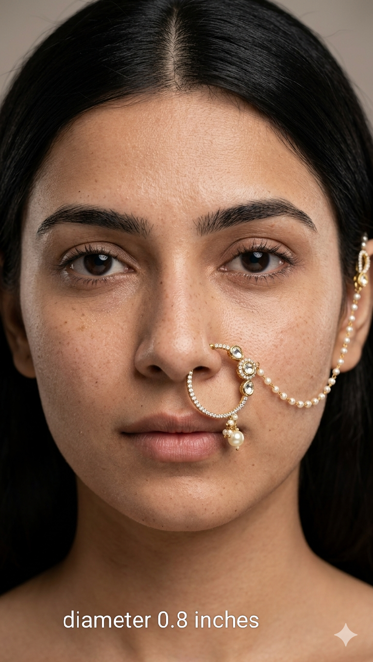 Nose ring bridal nathini for non pierced nose