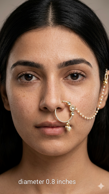 Nose ring bridal nathini for non pierced nose