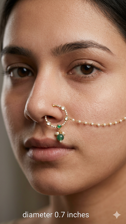 Nose ring bridal nathini for non pierced nose
