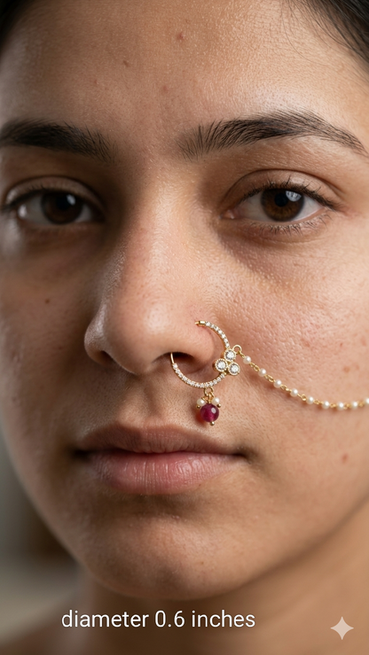 Nose ring bridal nathini for non pierced nose