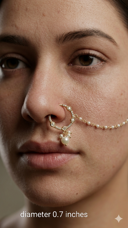 Nose ring bridal nathini for non pierced nose