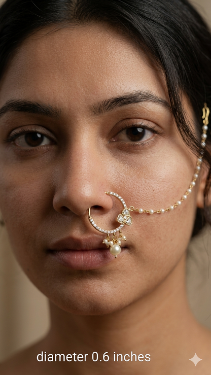 Nose ring bridal nathini for non pierced nose