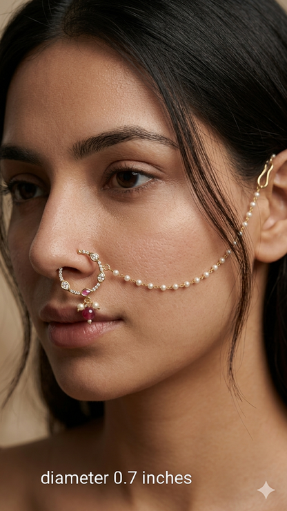 Nose ring bridal nathini for non pierced nose
