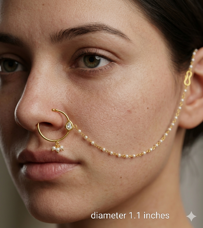 Nose ring bridal nathini for non pierced nose