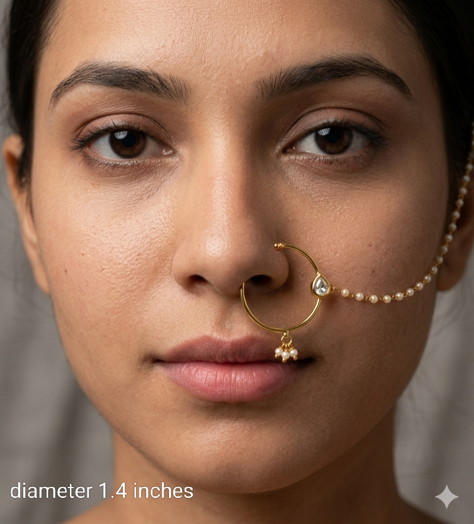 Nose ring bridal nathini for non pierced nose