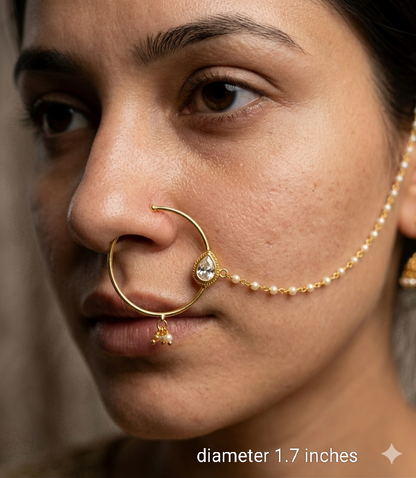 Nose ring bridal nathini for non pierced nose