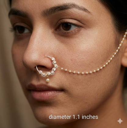 Nose ring bridal nathini for non pierced nose