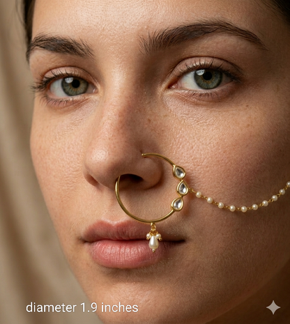Nose ring bridal nathini for non pierced nose
