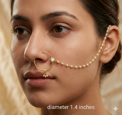 Nose ring bridal nathini for non pierced nose