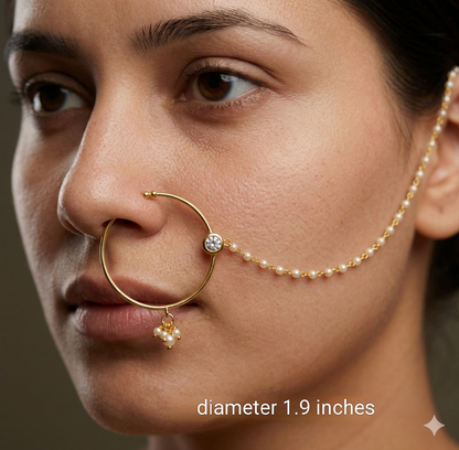 Nose ring bridal nathini for non pierced nose