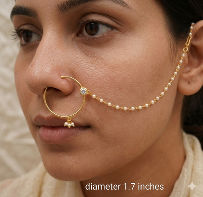 Nose ring bridal nathini for non pierced nose