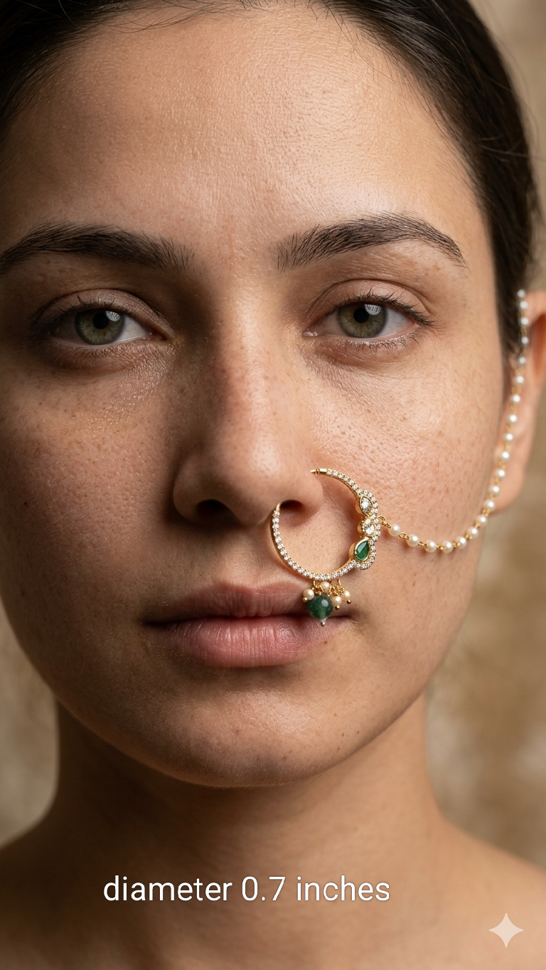 Nose ring bridal nathini for non pierced nose