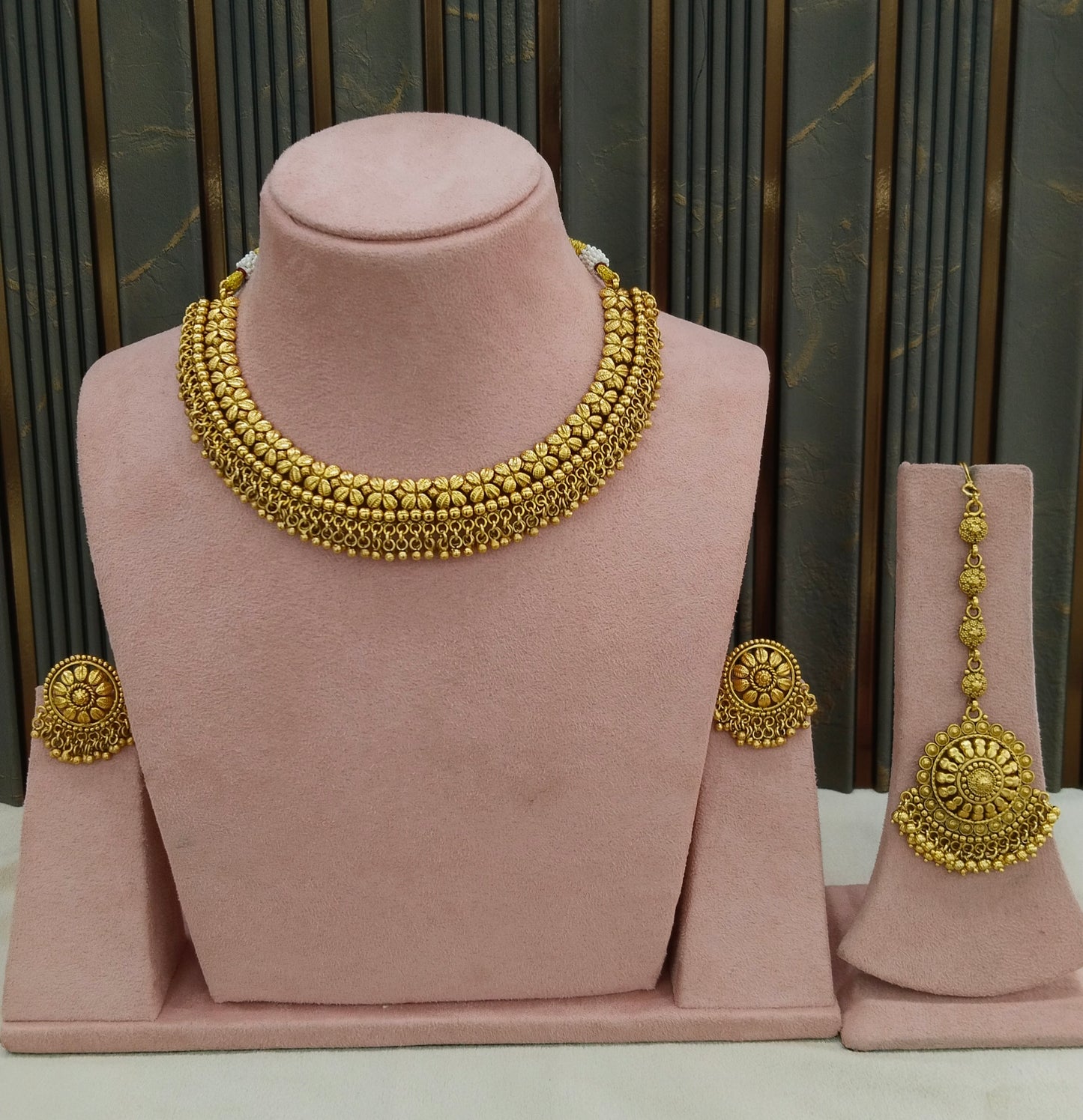 Gold Polki Necklace Jewellery Adya Set