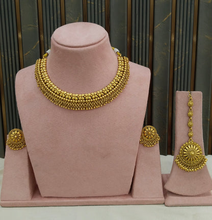 Gold Polki Necklace Jewellery Adya Set