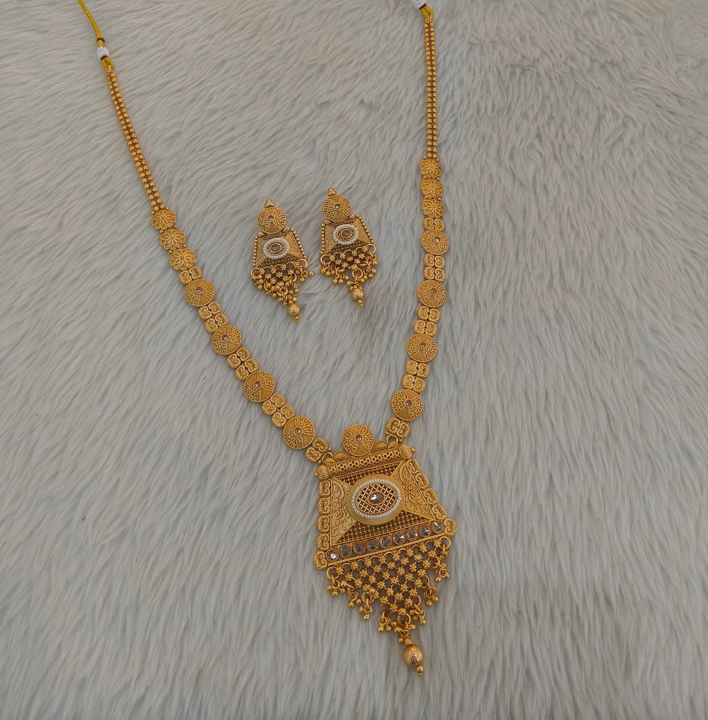 Gold Polki Long Rani Haar Necklace Anaya Jewellery Set
