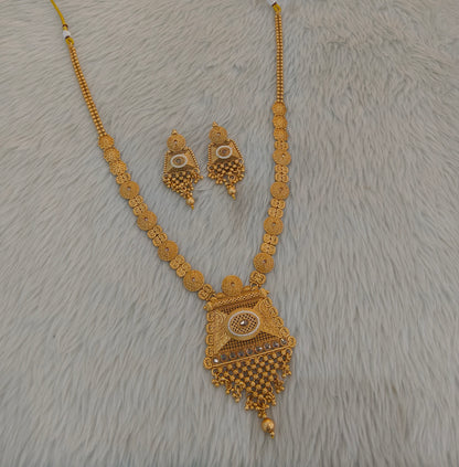 Gold Polki Long Rani Haar Necklace Anaya Jewellery Set