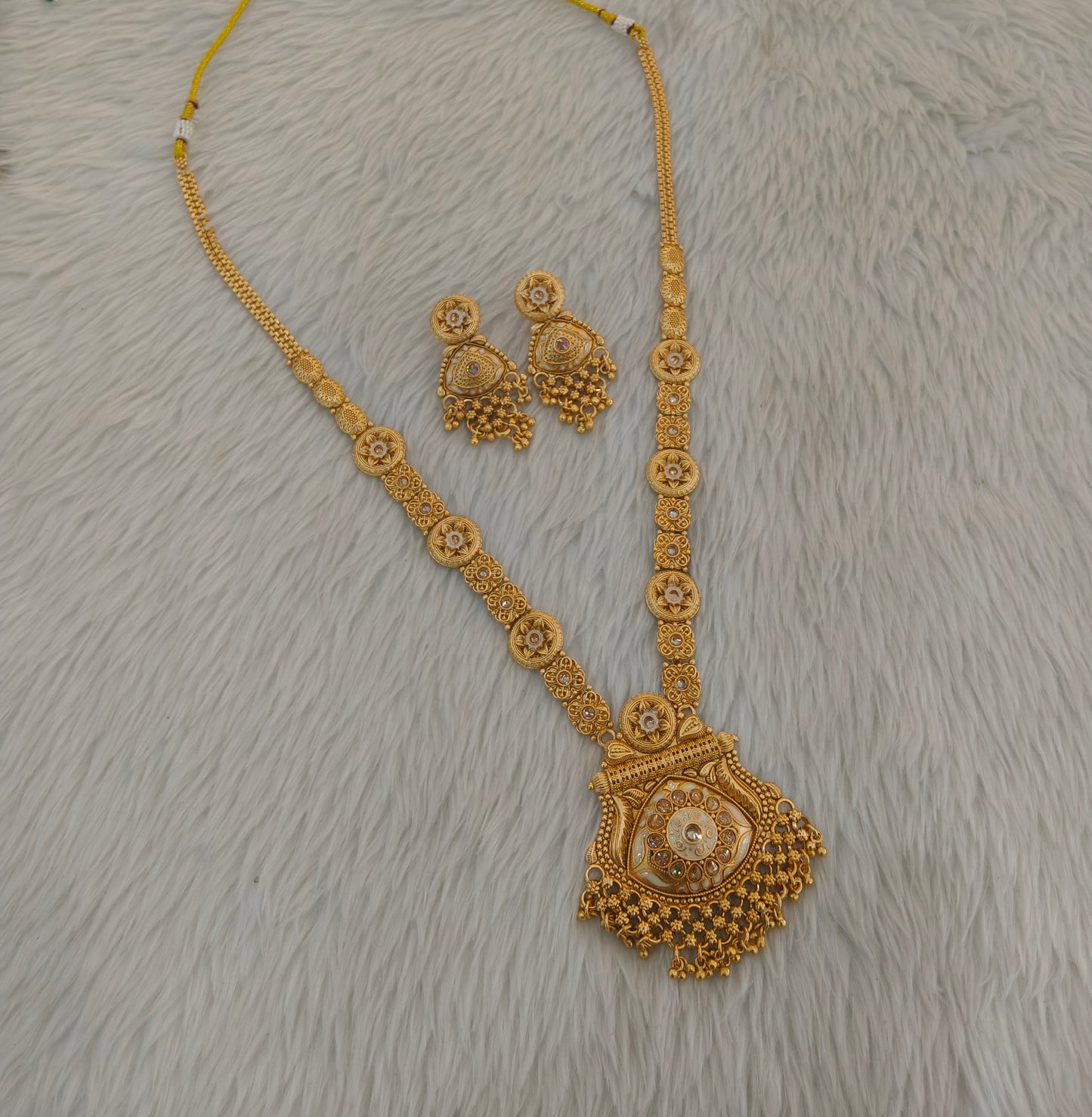 Gold Polki Long Rani Haar Necklace Anaya Jewellery Set