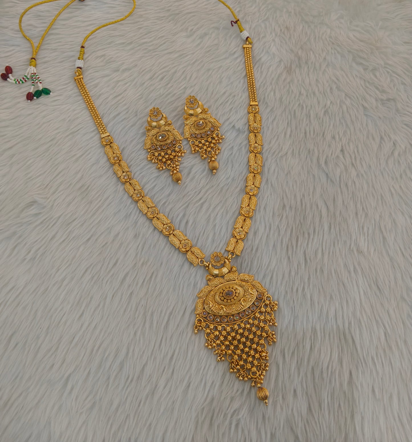 Gold Polki Long Rani Haar Necklace Anaya Jewellery Set
