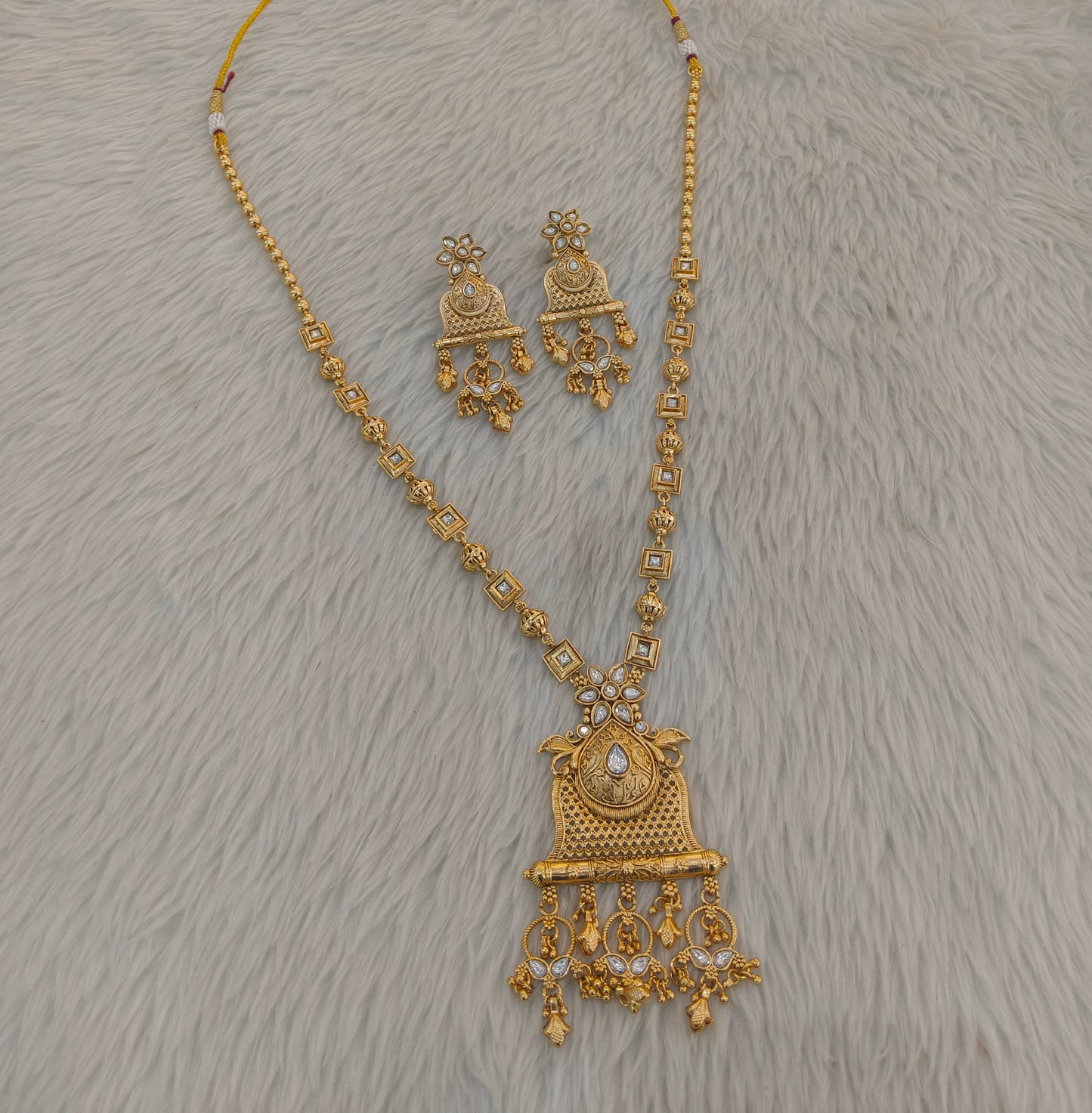 Gold Polki Long Rani Haar Necklace Anaya Jewellery Set