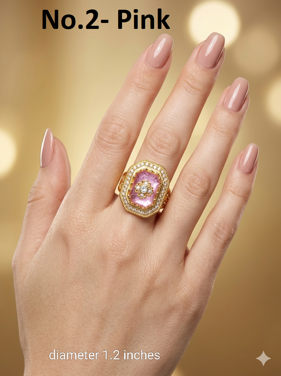 Kundan Adjustable Una Finger Rings