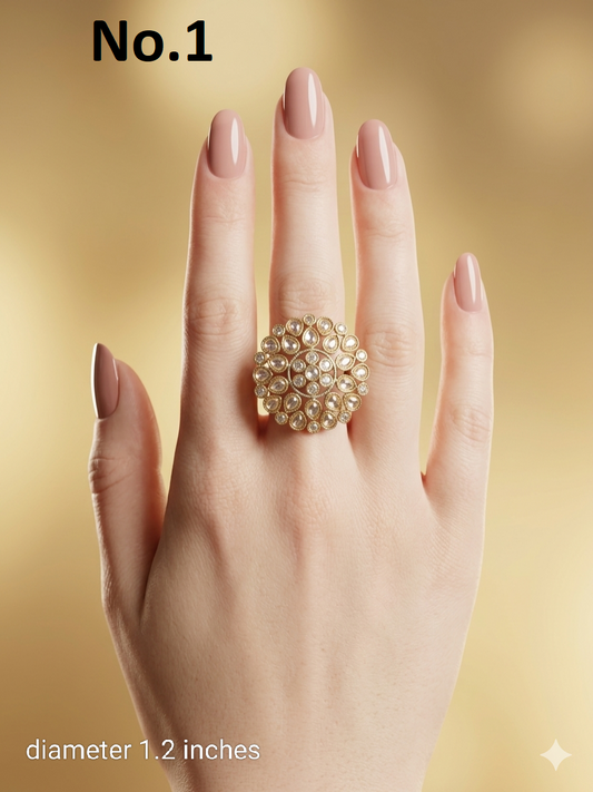 Gold Cocktail Roopa Finger Rings