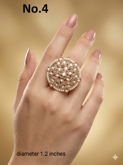 Gold Cocktail Roopa Finger Rings
