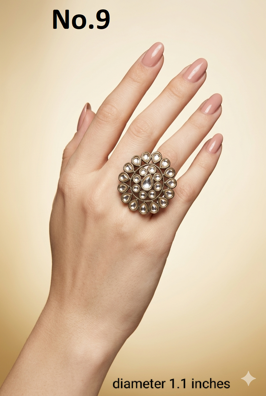 Gold Cocktail Roopa Finger Rings